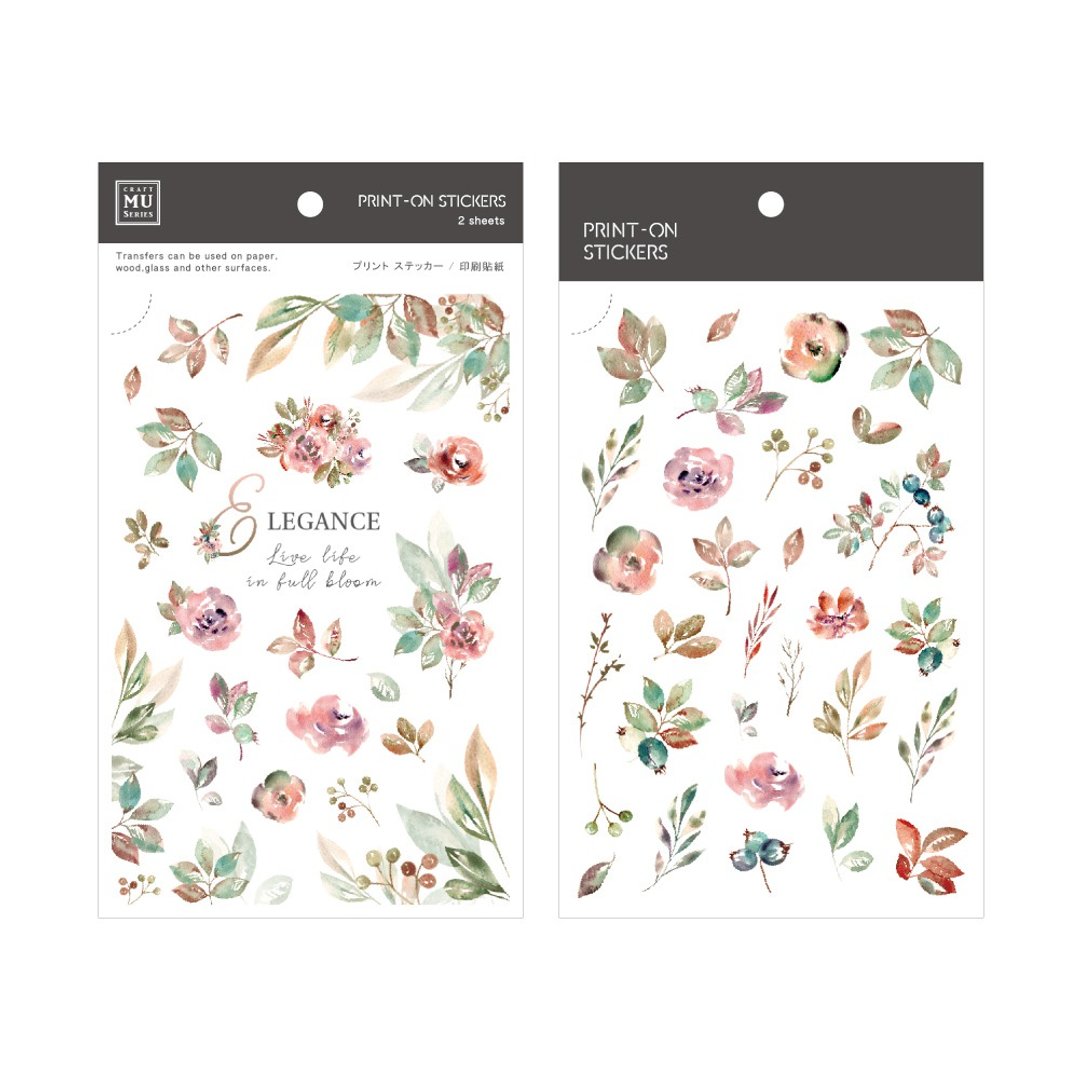 【Print-On Stickers 转印贴纸】no.142-初秋花果 | 花草系列 - 贴纸 - 其他材质 粉红色