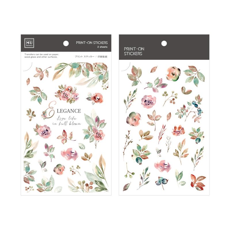 【Print-On Stickers 转印贴纸】no.142-初秋花果 | 花草系列 - 贴纸 - 其他材质 粉红色