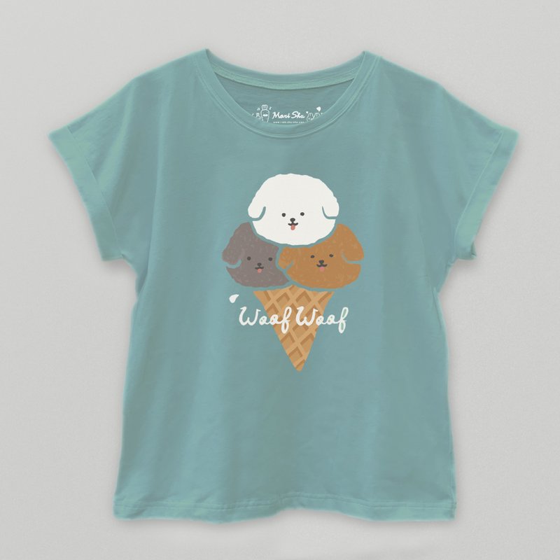 阿棉狗狗冰淇淋T-shirt - 女装 T 恤 - 棉．麻 
