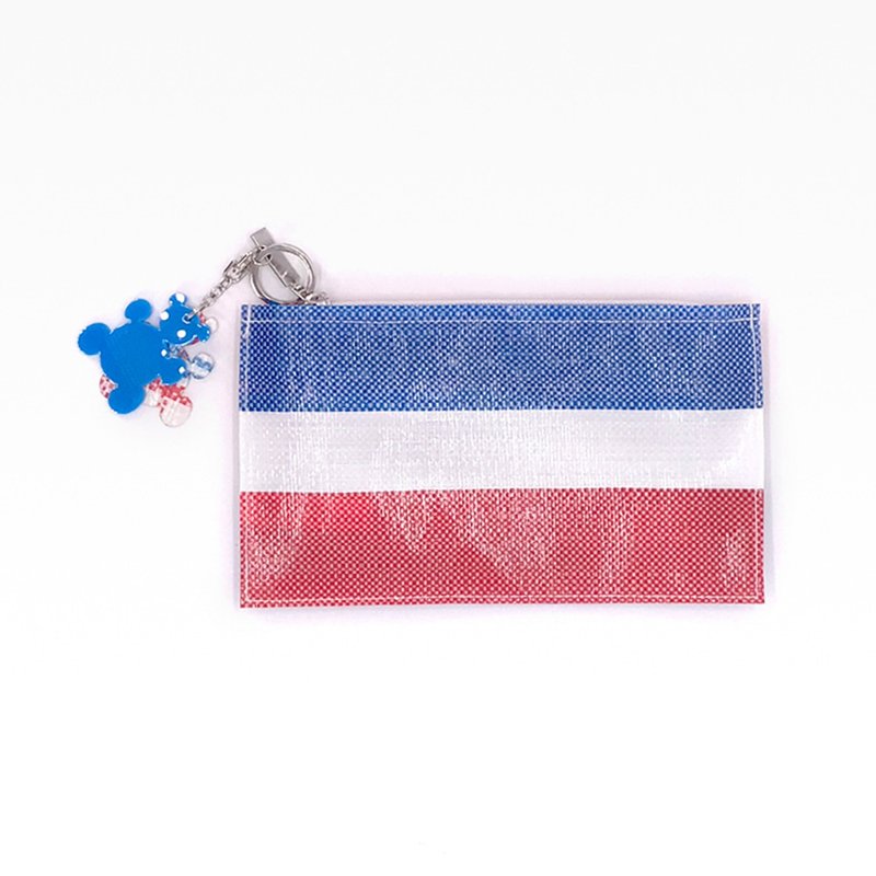 红白蓝330 X 又一山人 - 熊白蓝扁身万用袋连2只熊匙扣 - 化妆包/杂物包 - 尼龙 