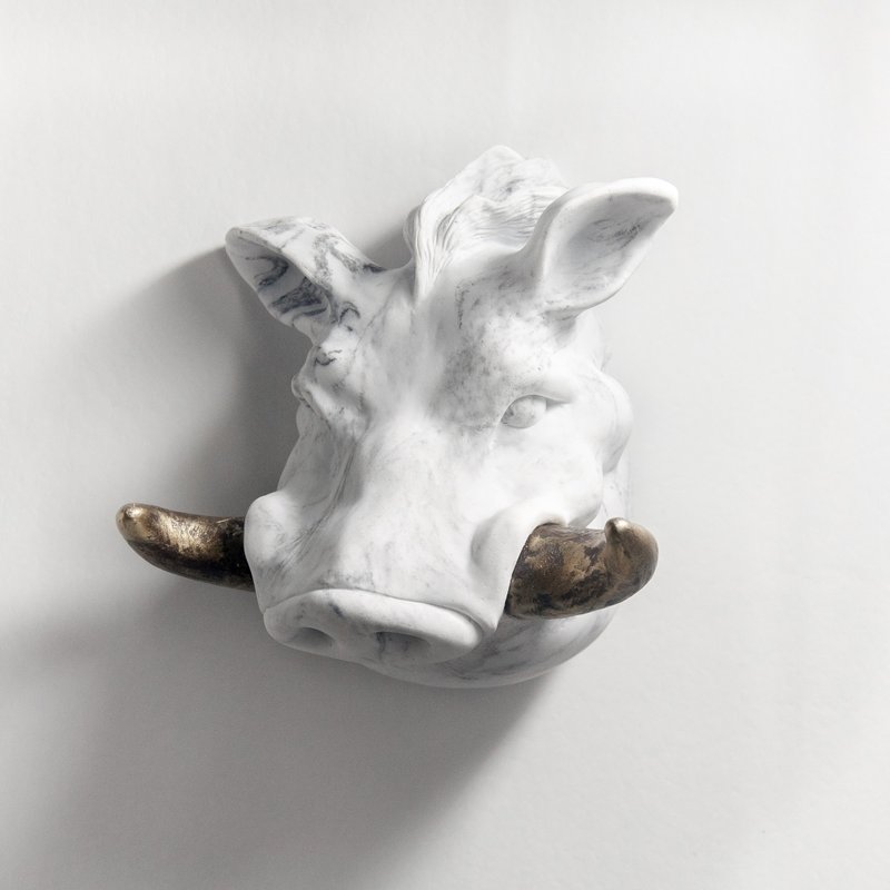 再生大理石。壁挂。疣猪 - 摆饰 - 石头 