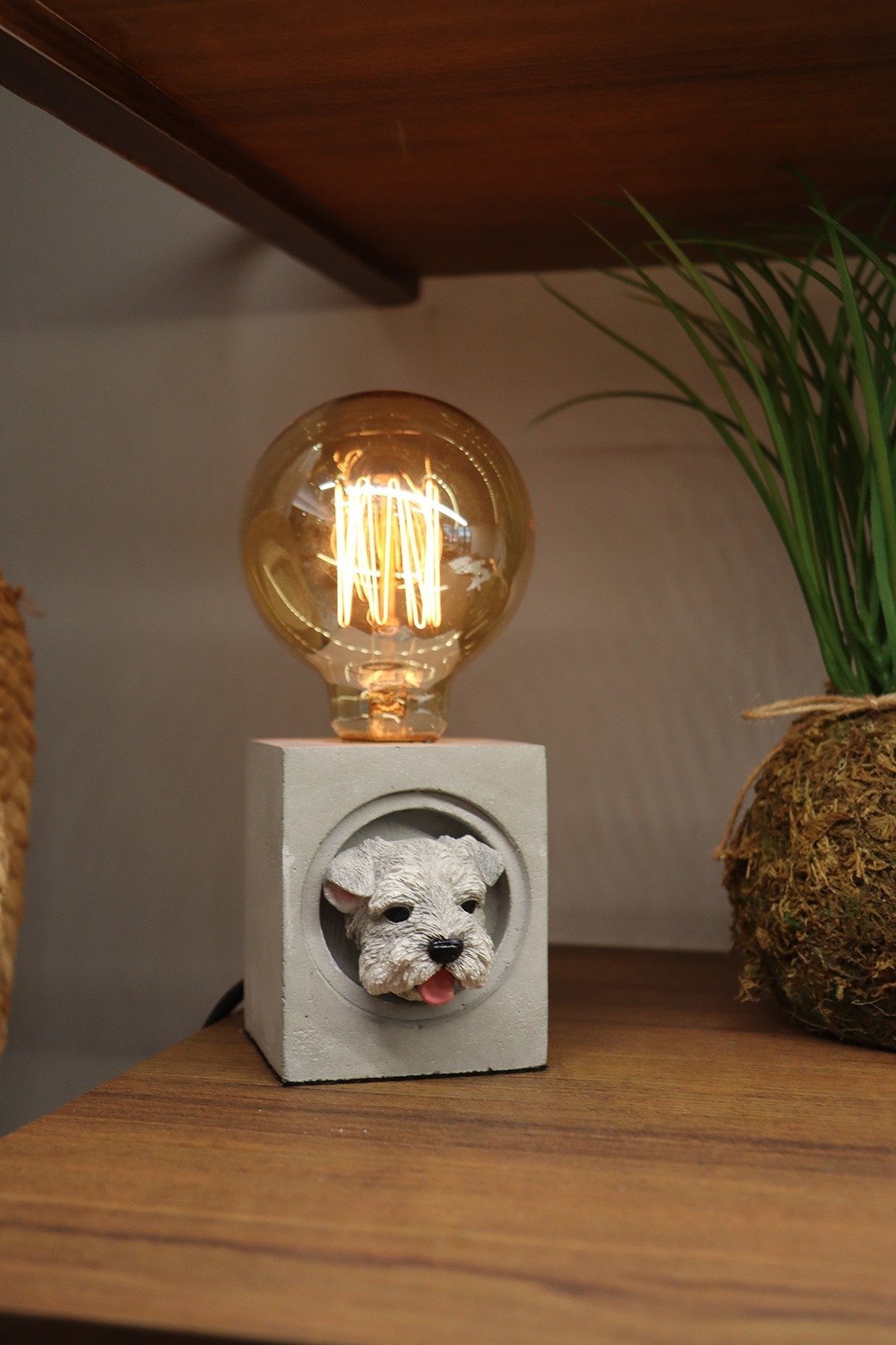 曙 MUSE 雪纳瑞水泥桌灯 LED 灯 钨丝灯泡 USB 灯 定制化 - 灯具/灯饰 - 水泥 灰色