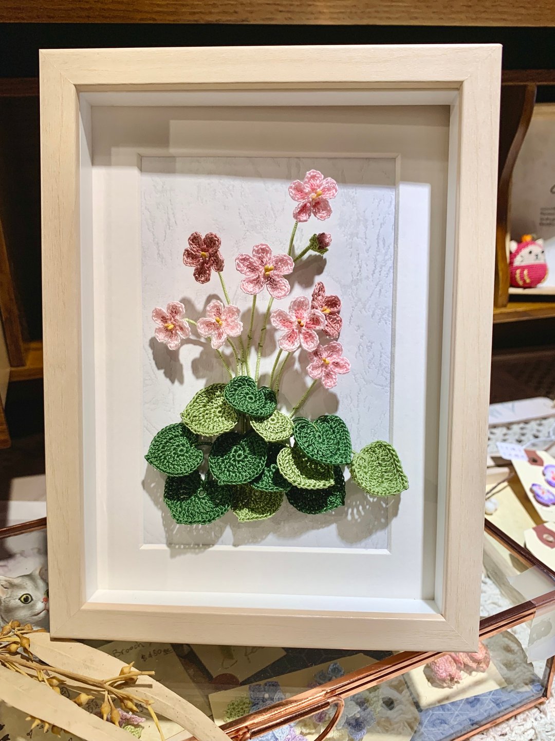Violet • 紫罗兰 钩织编织 立体 花画 家居点缀 新居 挂墙 放桌 - 摆饰 - 棉 多色