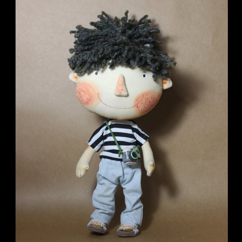 手作布偶 Handcrafted fabric doll Model No.: 2025-JF-06 - 玩偶/公仔 - 棉．麻 咖啡色