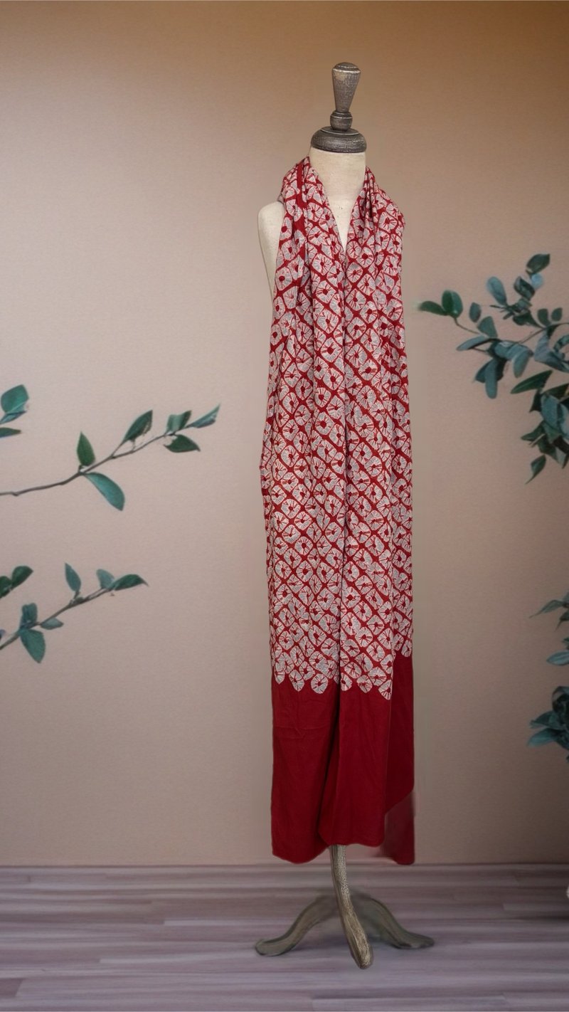 云南非遗技艺-扎染围巾 - 围巾/披肩 - 棉．麻 红色