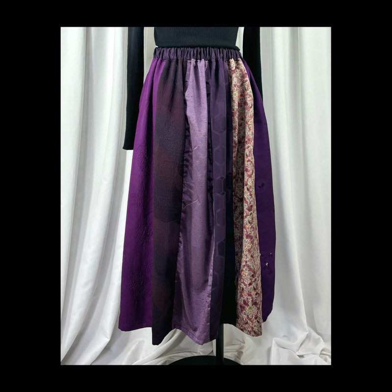 紫色 || 和服 || 拼接 || 长裙 || 现货 - 裙子 - 棉．麻 紫色