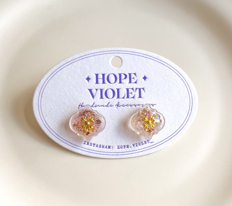 民族风灯笼透明感耳环- Ancient Light - 耳环/耳夹 - 树脂 透明