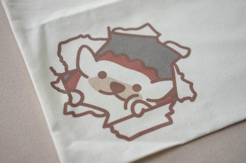 瑕疵品 刺猬破洞 Tote Bag/帆布袋/环保袋 - 侧背包/斜挎包 - 棉．麻 白色