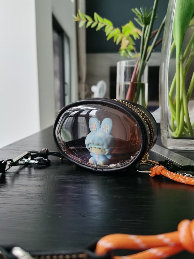 真皮透明包 收纳包 口红包【手作DIY材料包 / 完成品】包挂 斜背 - 皮件 - 真皮 多色