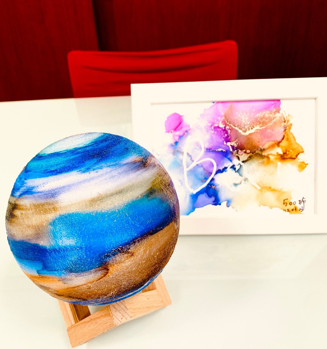 【圣诞节交换礼物】酒精墨水【星球灯】 【消息上课时间】 - 插画/绘画/写字 - 其他材质 
