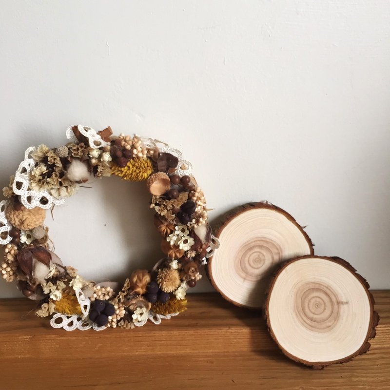 原木杯垫底座 (3件组) 摆饰 木杯垫 拍摄小道具  饰品盘 8-9厘米 - 摆饰 - 木头 咖啡色