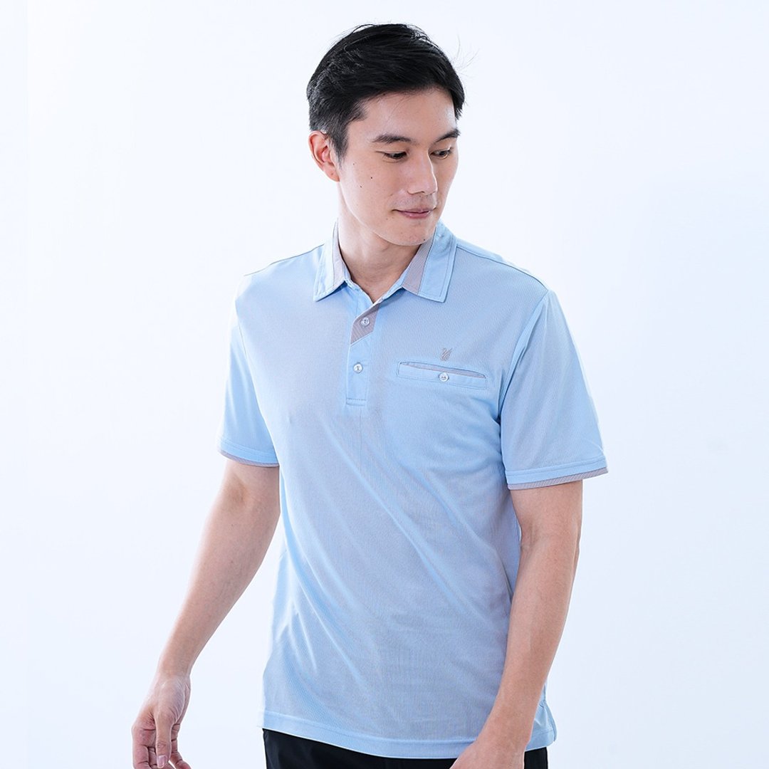 游遍天下 男款吸湿排汗抗UV机能POLO衫 GS1037  (M-6L 大尺码) / - 男装运动衣 - 聚酯纤维 蓝色