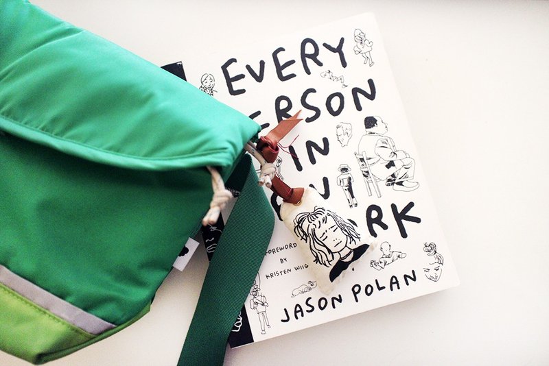 插画娟印挂件 头痛小姐/illustration silk print  pendant “MISS headache” | Sako Studio - 其他 - 棉．麻 黑色