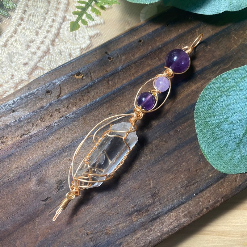 能量水晶项链灵摆-埃斯朵利-白水晶/紫水晶/紫罗兰紫水晶/薰衣草/ - 项链 - 水晶 紫色