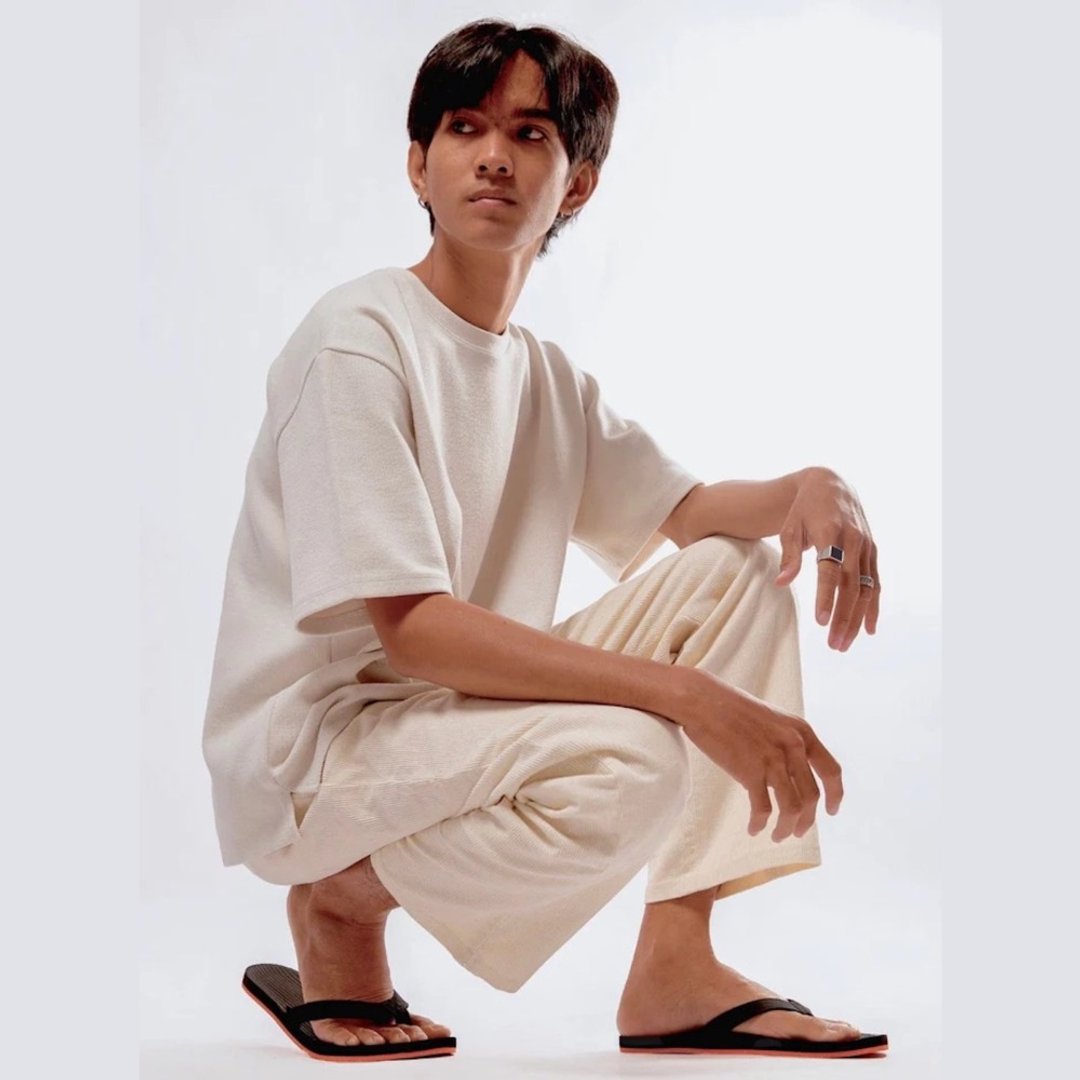 indosole 环保拖鞋 运动鞋底 墨碳黑/红底 男 - 拖鞋 - 环保材料 黑色