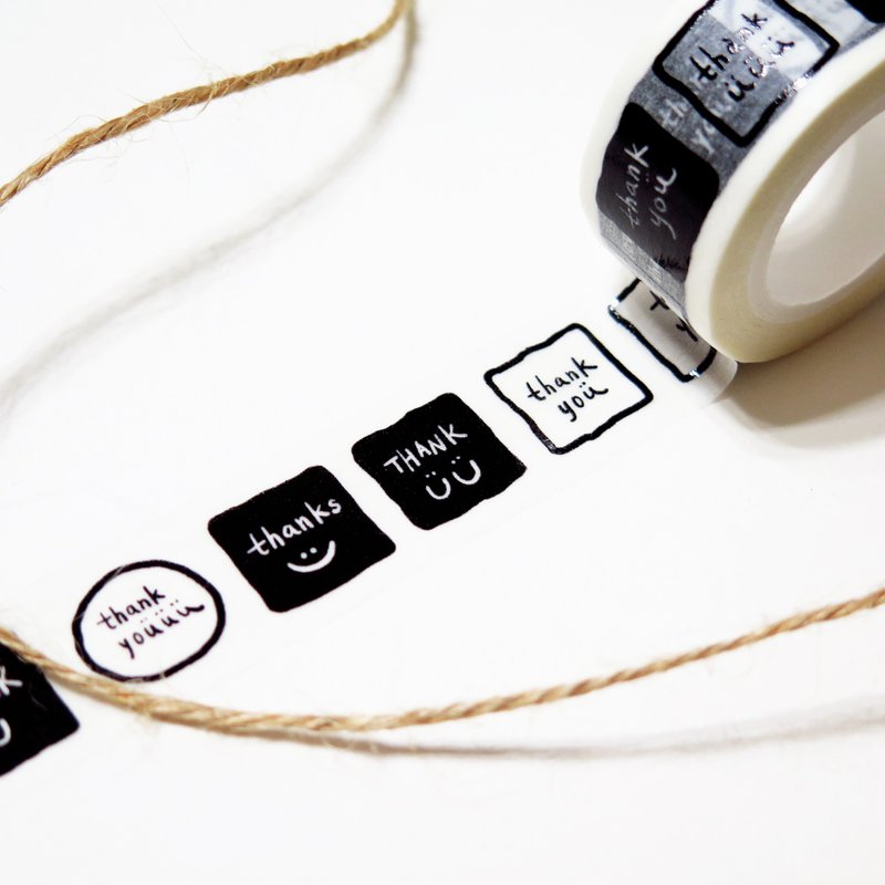 把谢谢挂嘴边  thank you #2 - W / 纸胶带 - 纸胶带 - 纸 白色
