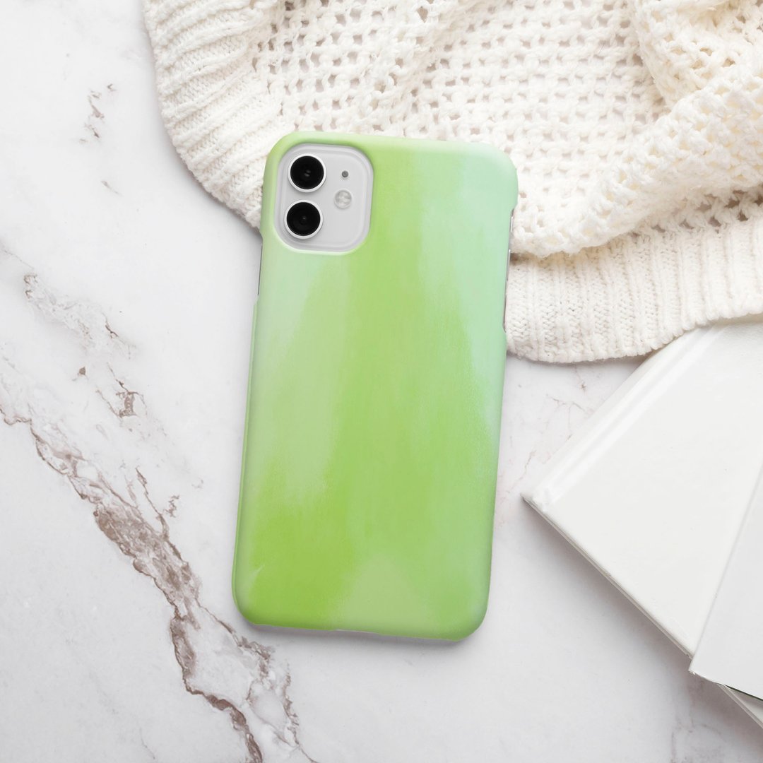 客制手机壳 iPhone 14 13 Pro Matte 抽象水彩 10 集 3 绿色黄色 - 手机壳/手机套 - 塑料 多色