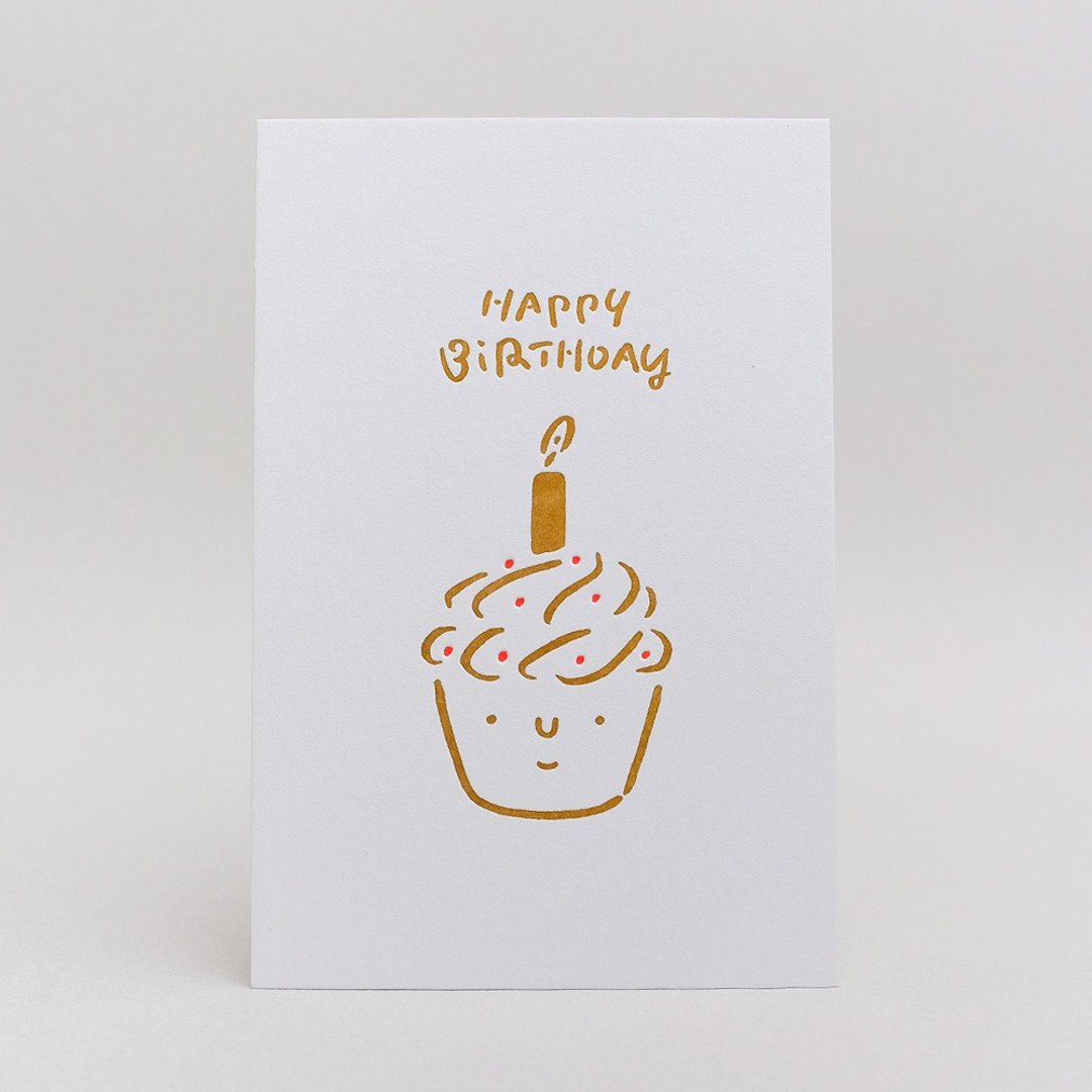 WHOSMiNG 活版生日卡片 - 卡片/明信片 - 纸 白色
