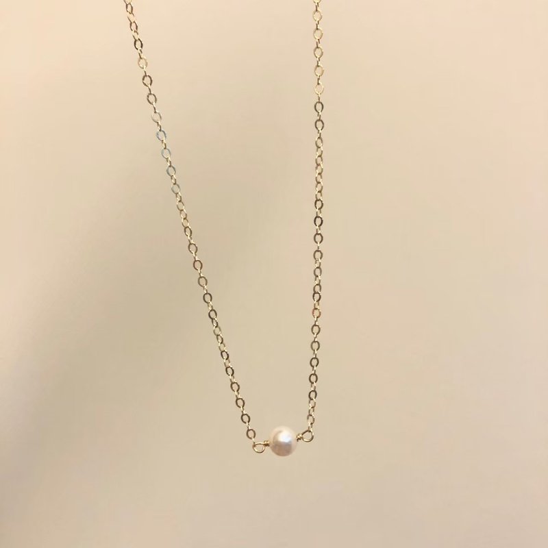轻珠宝-14KGF　淡水珍珠/法式Freshwater Pearl-调节式珍珠项链 - 项链 - 宝石 