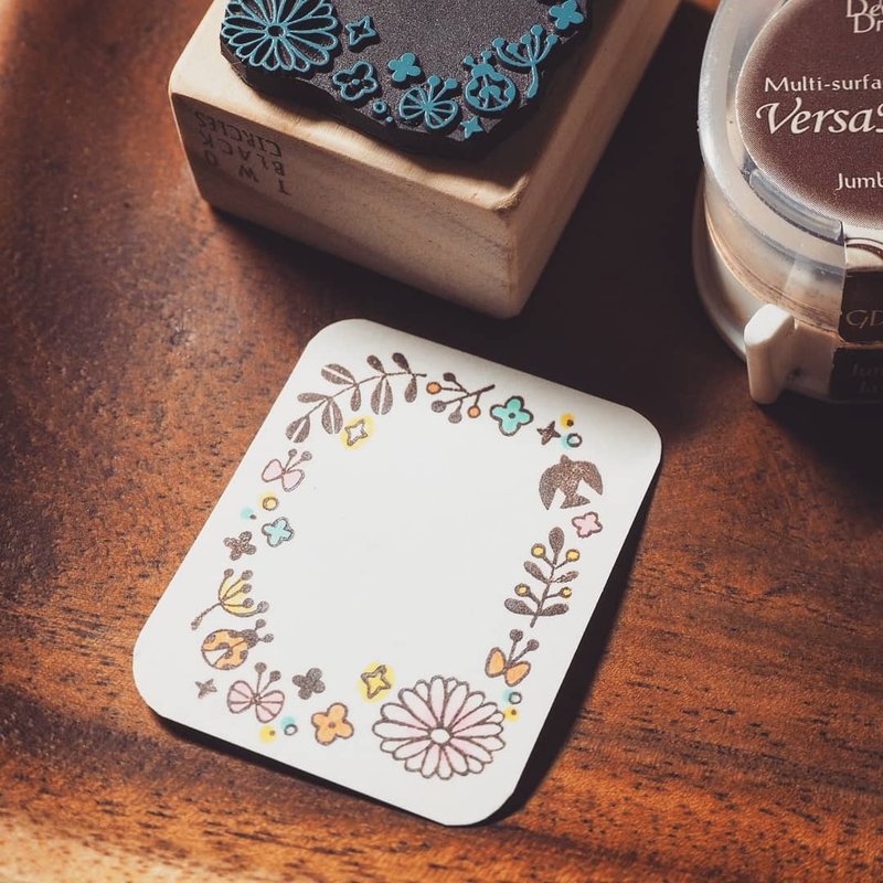 大自然小边框 (甲虫及小鸟) 手刻胶版印章 - 印章/印台 - 橡胶 