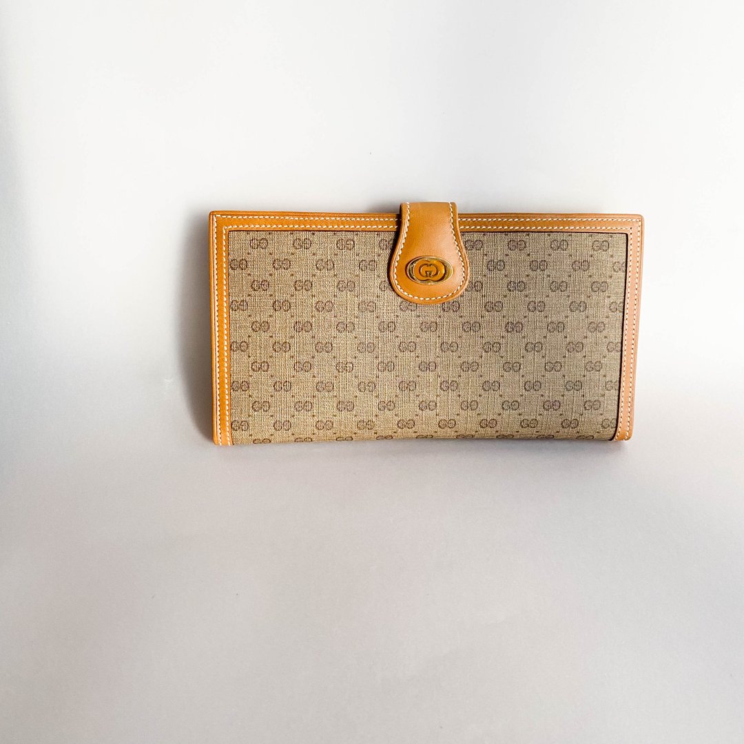 中古Gucci│古着│钱包│长银包│啡色长夹│零钱包│卡片套 - 皮夹/钱包 - 真皮 咖啡色