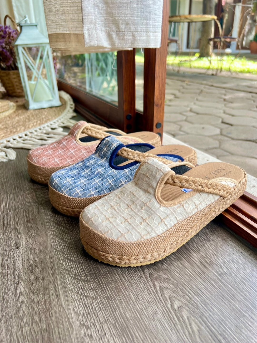 舒适凉鞋 - 手工制作 - 拖鞋 - 棉 多色