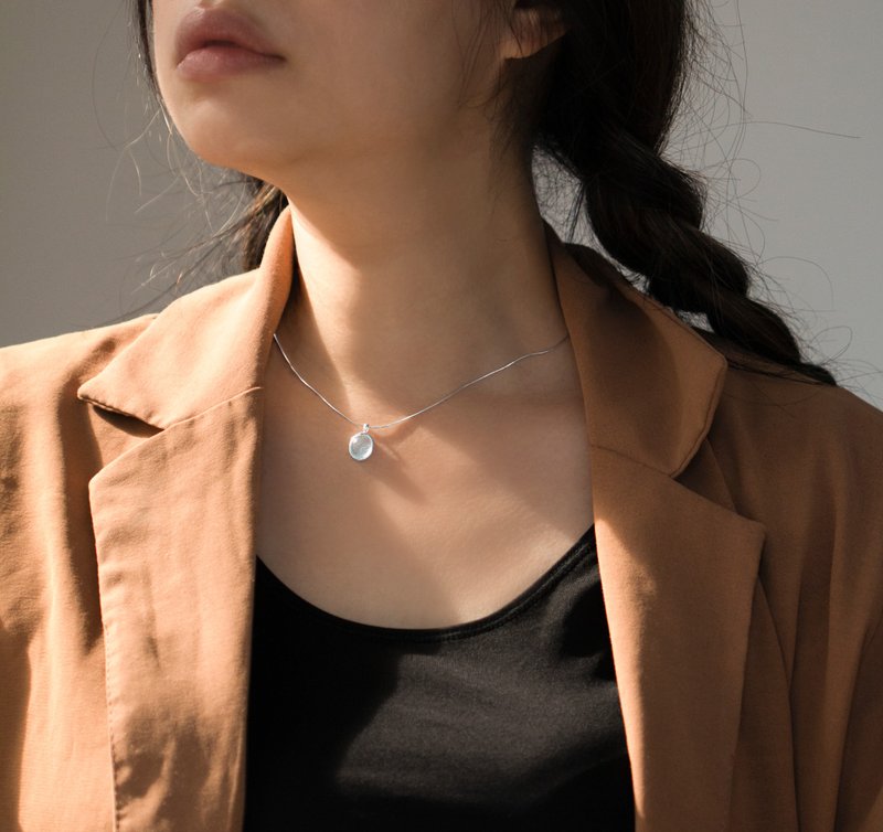 :深蓝记忆: 925Silver 海水蓝宝系列 - 项链 - 纯银 蓝色