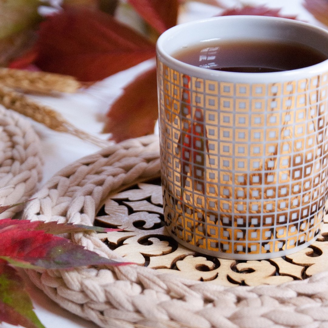 茶道配件 | 木頭杯墊 Cup holder Tea ceremony decor Natural wood coaster Tea pot trivet - 杯垫 - 木头 金色