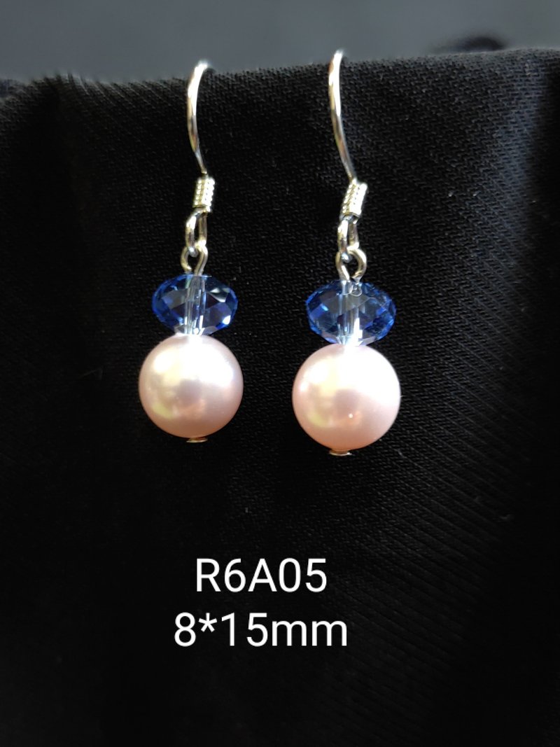 *我是设计*R6A05施华洛世奇水晶.珍珠耳环 - 耳环/耳夹 - 水晶 