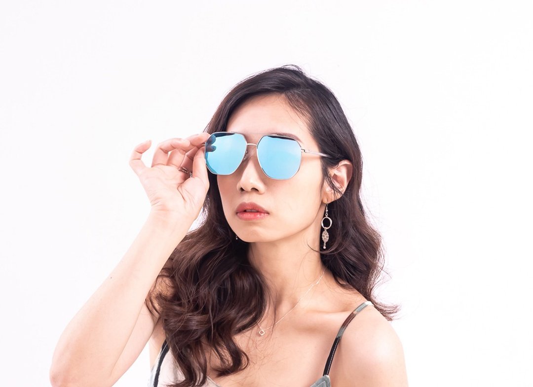 2is FayW 太阳眼镜 偏光│飞行员框│银色 - 墨镜 - 其他金属 蓝色