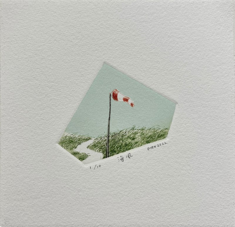 原作版画 - 海风 -李彦蓁 - 海报/装饰画/版画 - 纸 蓝色
