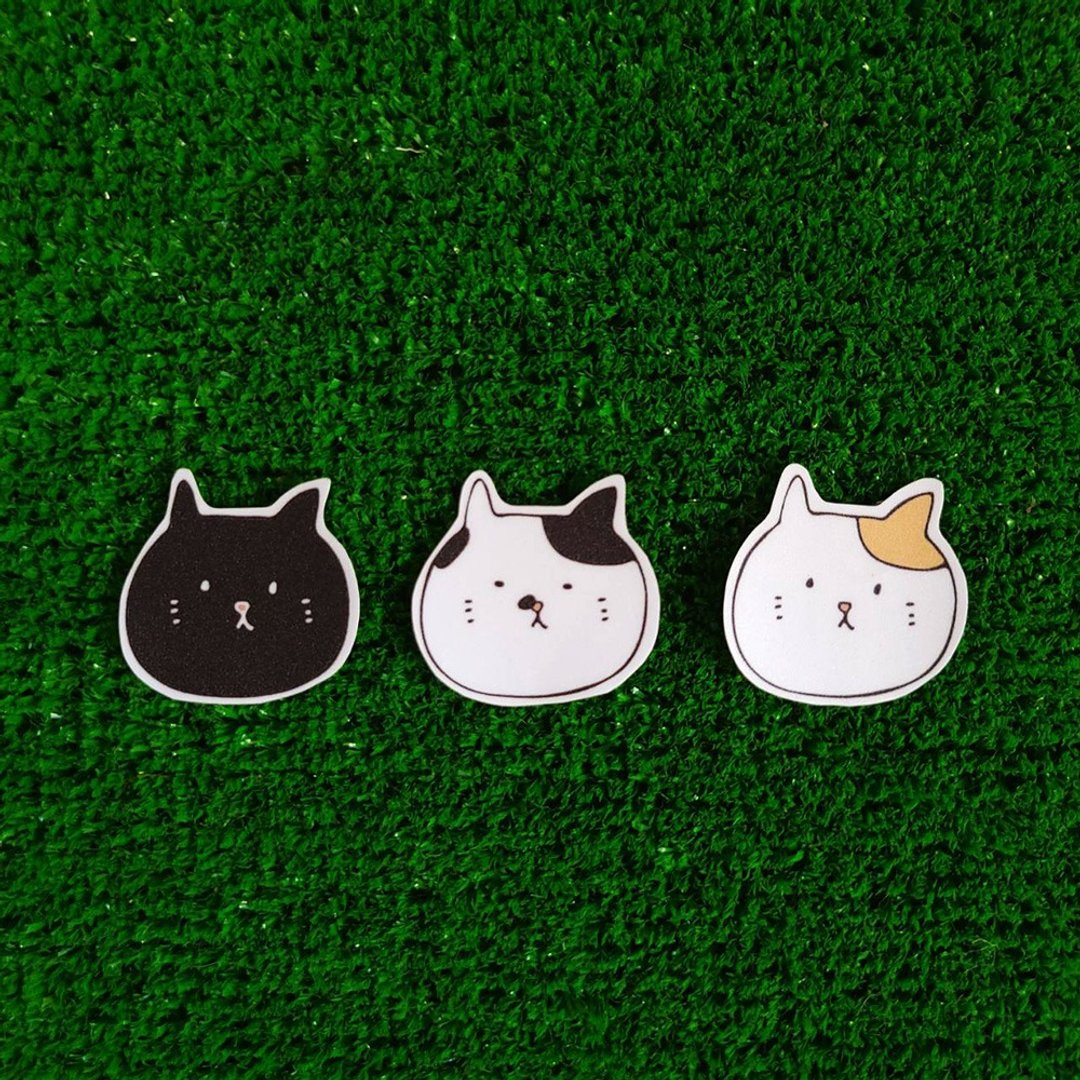 猫咪大头 贴纸 - 贴纸 - 防水材质 多色