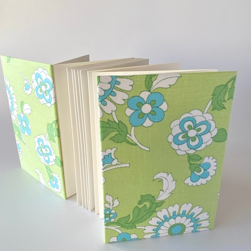 风琴式集章册 德国复古布料 A6 - 笔记本/手帐 - 棉．麻 绿色