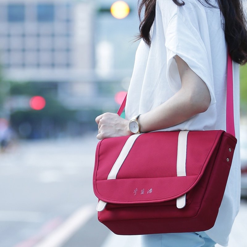 完售   红色简约侧背邮差包 经典简单 即日完售 - 侧背包/斜挎包 - 聚酯纤维 红色