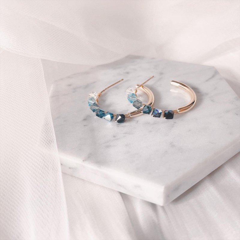 Swarovski Luna 耳环 - 耳环/耳夹 - 水晶 蓝色