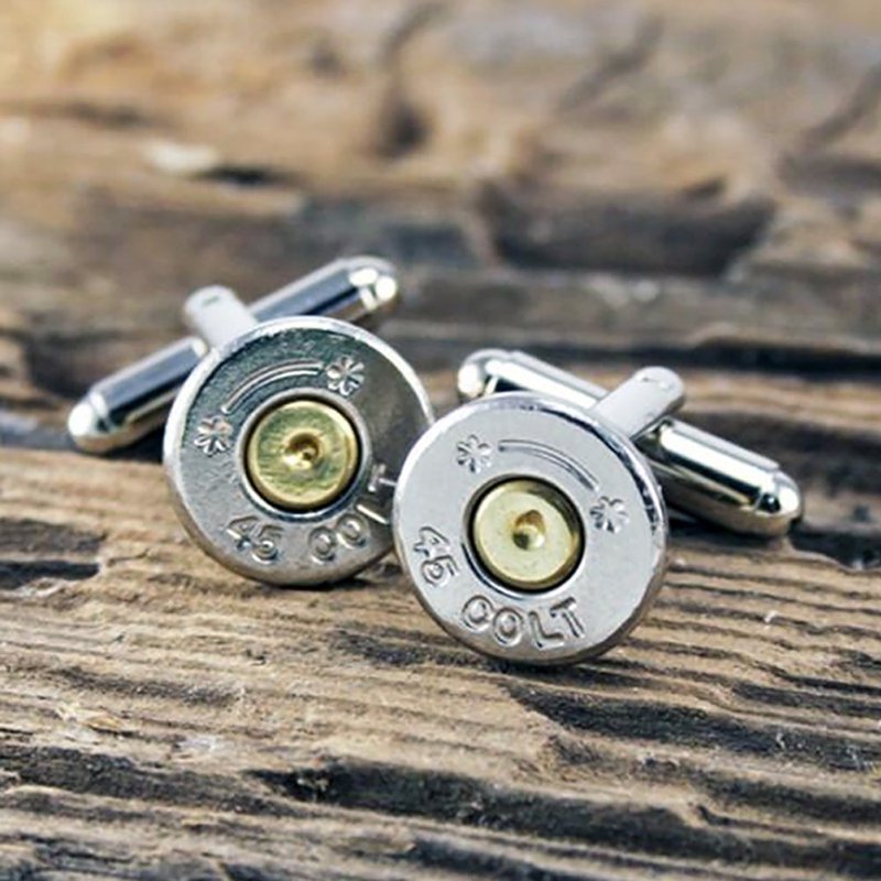 Bullet Designs 45口径 手枪子弹袖扣 / 金属造型衬衫西装袖扣 - 袖扣 - 其他金属 