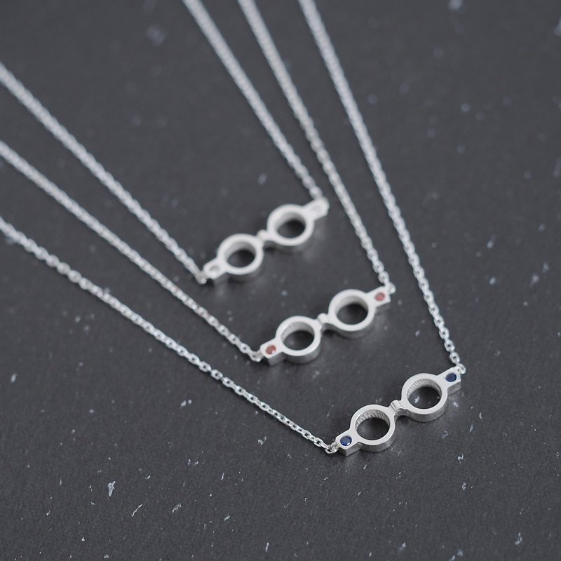 Glasses necklace Silver 925 - 项链 - 其他金属 银色