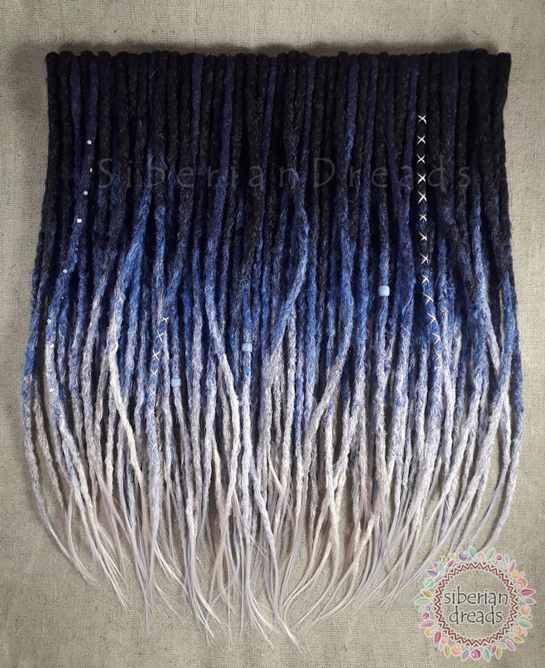 蓝灰色钩针编织，自然蓬松纹理的Dreads - 发饰 - 其他材质 蓝色
