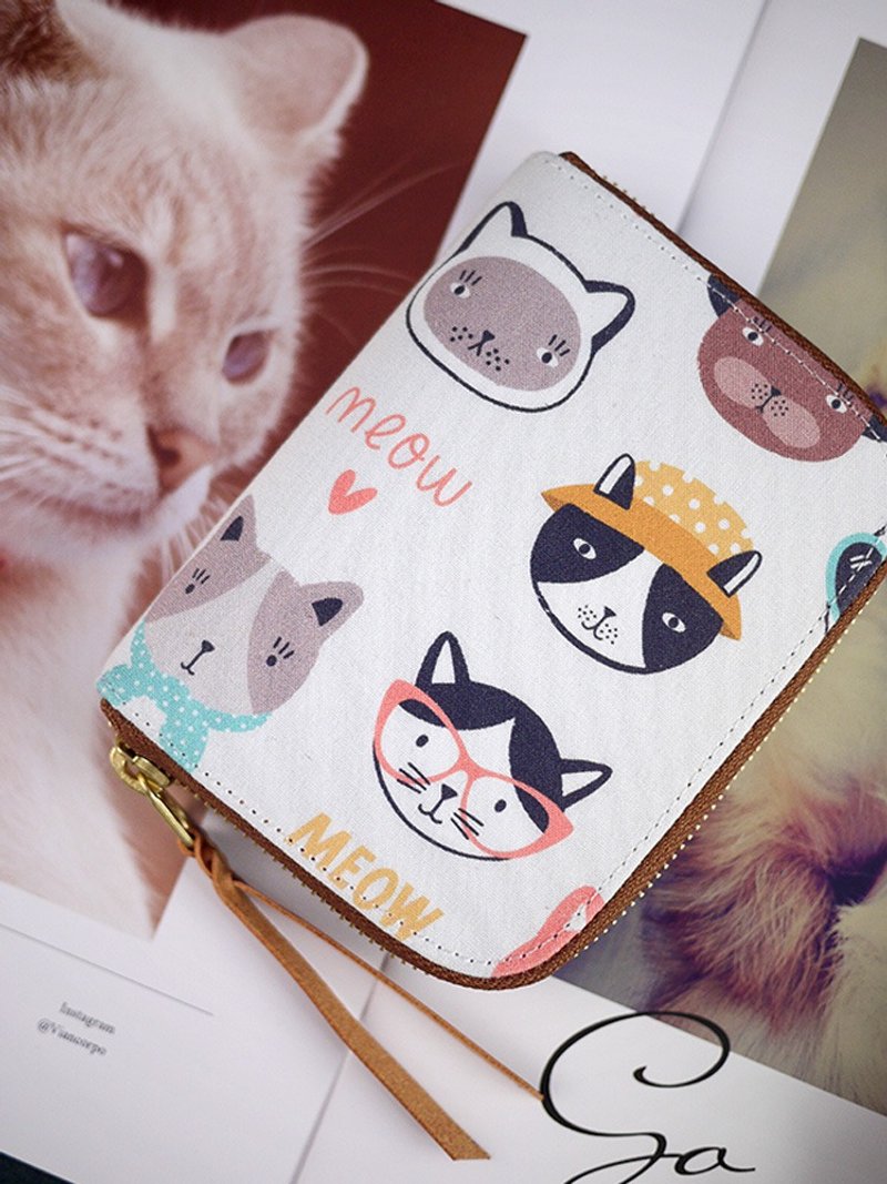 【开运钱包】Meow喵星人。布短夹/皮夹/钱包/零钱包 - 零钱包 - 棉．麻 多色