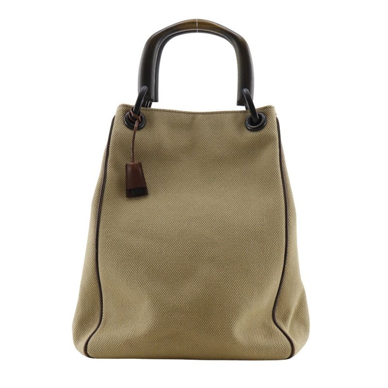 [日本直送] GUCCI 木质手把手袋 106493 帆布 米色 女款 [二手] - 手提包/手提袋 - 棉．麻 咖啡色