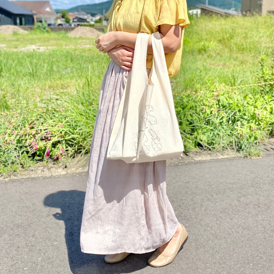 Unching style eco bag - 手提包/手提袋 - 棉 白色