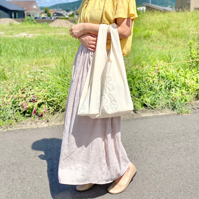 Unching style eco bag - 手提包/手提袋 - 棉．麻 白色