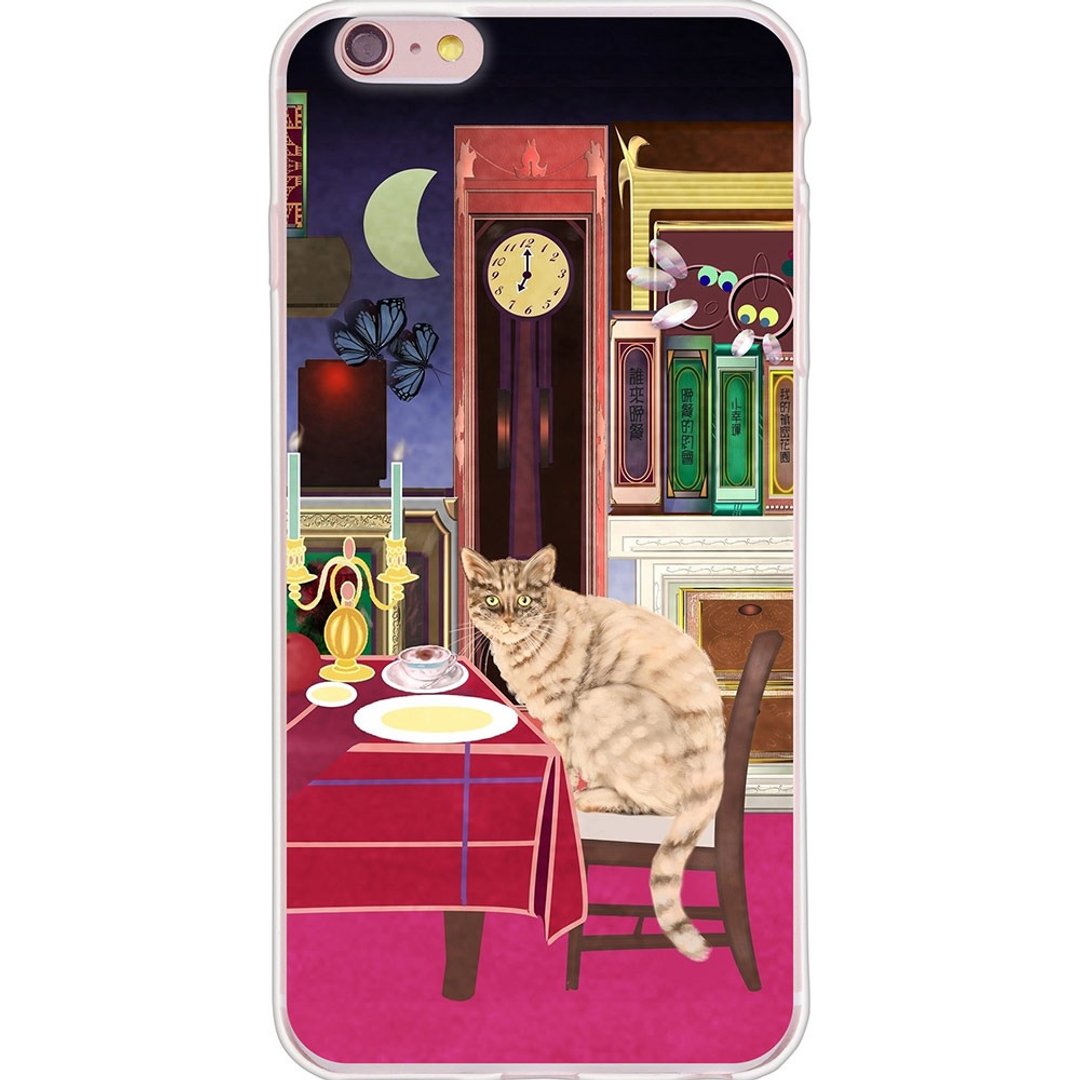 新创系列-【猫脸的岁月-谁来晚餐】-伊黛萱-TPU手机保护壳《iPhone/ASUS/Samsung/HTC/LG/Sony/小米/OPPO》 - 手机壳/手机套 - 硅胶 红色