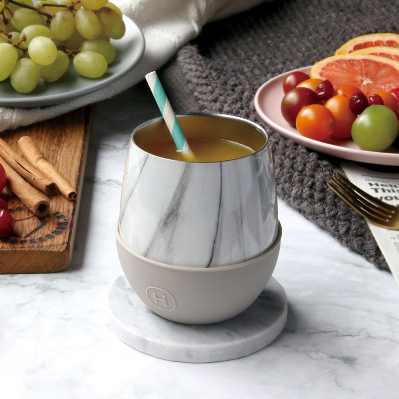 莫兰迪色系 | 美国HYDY双层随行保温杯 | 尤加利-大理石 240ml - 保温瓶/保温杯 - 不锈钢 灰色