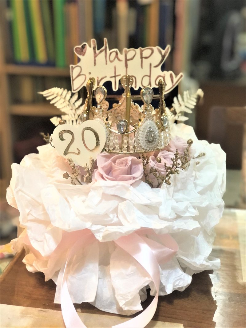 七夕礼物生日礼物、永生花礼物-花束蛋糕 定制化 纪念品 派对布置 - 干燥花/捧花 - 植物．花 