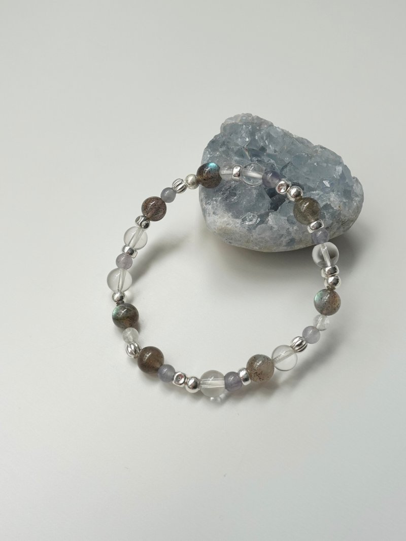 灵蓝流光/拉长石 堇青石 白水晶/水晶手链 定制化 - 手链/手环 - 水晶 蓝色