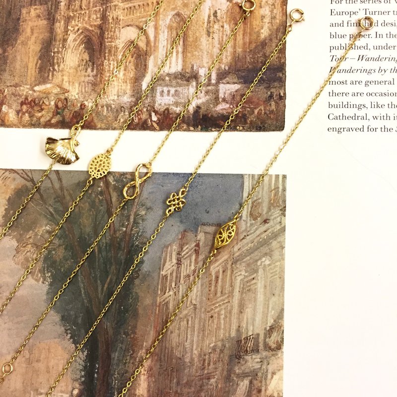 订制款 14KGF 14K包金细手链 - 手链/手环 - 贵金属 金色