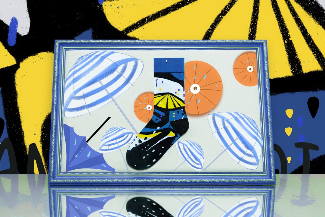 【情人节礼盒】DashinSocks雨天棉袜男女情侣韩版潮袜精梳棉Will - 袜子 - 棉 多色