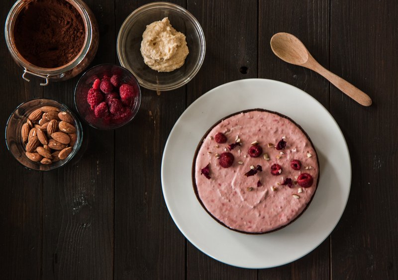 有机覆盆子塔与有机玫瑰 Raspberry Tart - 咸派/甜派 - 新鲜食材 粉红色