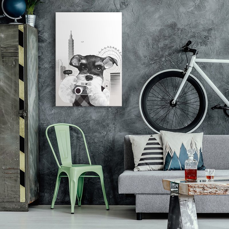 城市摄影师 - 台北街头的雪纳瑞艺术复制画 (黑白纪实无框画) - 海报/装饰画/版画 - 其他材质 灰色